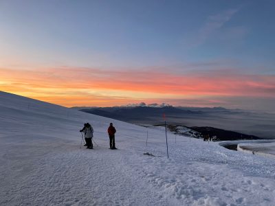 ciaspolata tramonto vista mare